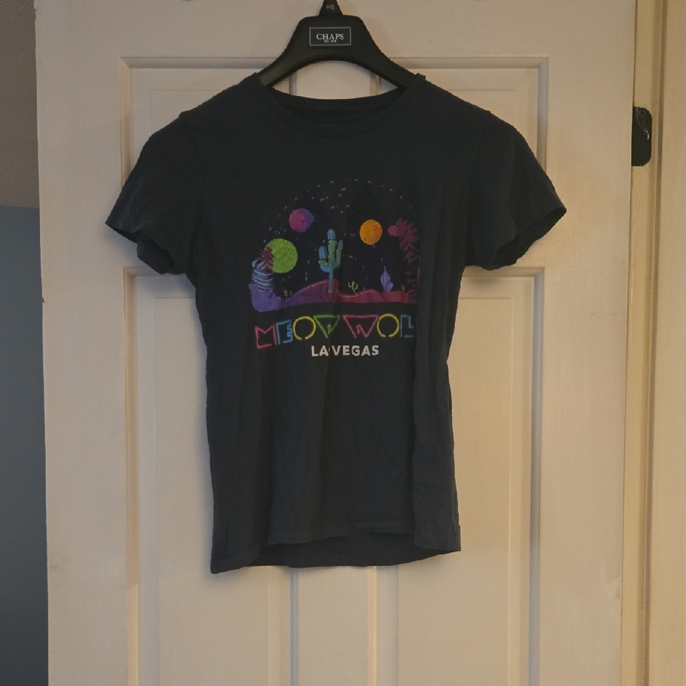 Blue Short Sleeve Tee with Graphic Design